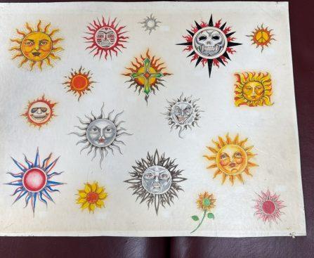 Hollywood Tattoo Studio Vintage Tattoo Flash Sun Designs