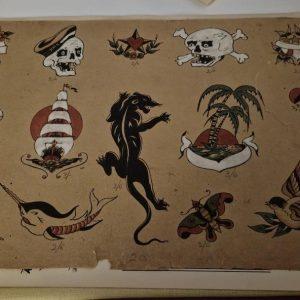 George Burchett Tattoo Artist Antique Tattoo Flash