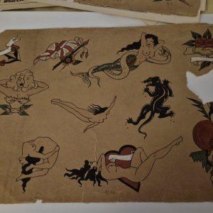 George Burchett Tattoo Artist-Original Antique Tattoo Flash