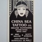 Mike Malone Tattoo Artist Business Card China Sea Tattoo