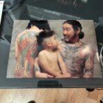 Takano Family Portrait" Tattoos by Hori Yoshi II and Hori Yoshi III-Japan vintage tattoo postcard 