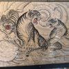 Joanna Yun Tattoo Artist Original Vintage Painting Three White Tigers Tattoo Design