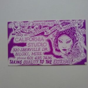 Sailor Moses Tattoo Artist Business Card Vintage 1987