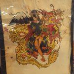 Ted Nelson Tattoo Artist Vintage Tattoo Flash Geisha Riding Dragon Tattoo Design