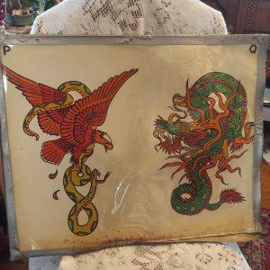 Ted Nelson Tattoo Artist-Vintage Tattoo Flash-Dragon-Eagle-Snake Tattoo Design