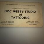 Doc Webb Tattoo Artist Business Card 1980‘s