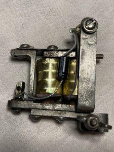 Vintage tattoo machine, handmade by legendary tattoo artist and toolmaker, Franklin Paul Rogers.