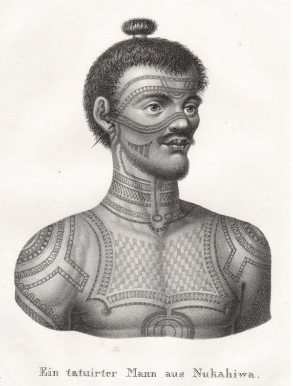 French Polynesia Tattooed Native