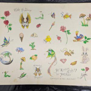 1980 Jack Rudy Tattoo Flash Sheet- For Woman Only