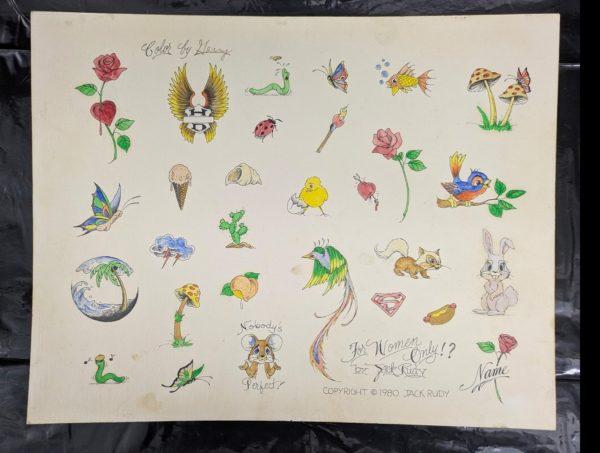 1980 Jack Rudy Tattoo Flash Sheet- For Woman Only