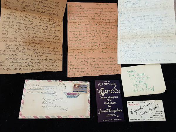 🚨1977🚨 👉Letters from tattoo artist Elizabeth Klein about retiring from tattooing in 1977. Zenith Graphics, New Hampshire 👉This lot includes everything you see in the images