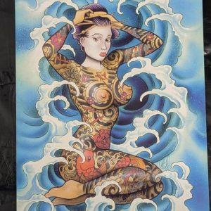 Aaron Bell Tattoo Flash 2001 Tattooed Naked Woman