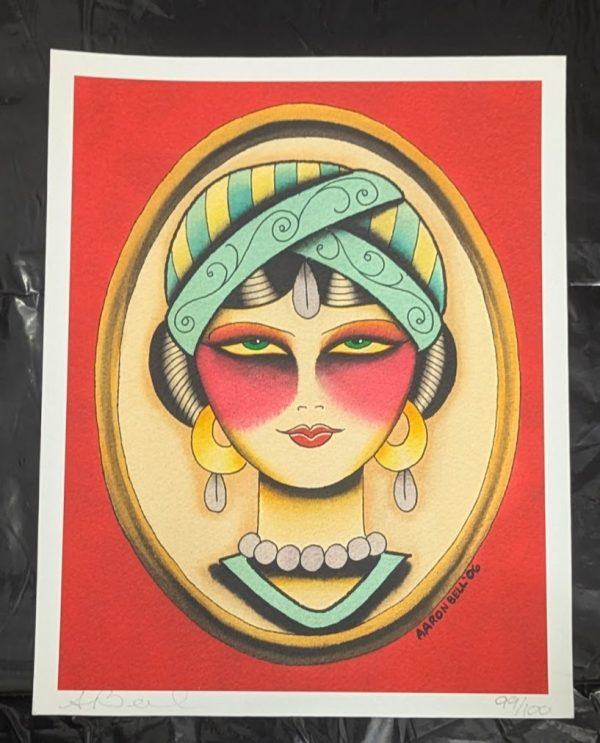 Aaron Bell Tattoo Flash 2006 Blush Woman