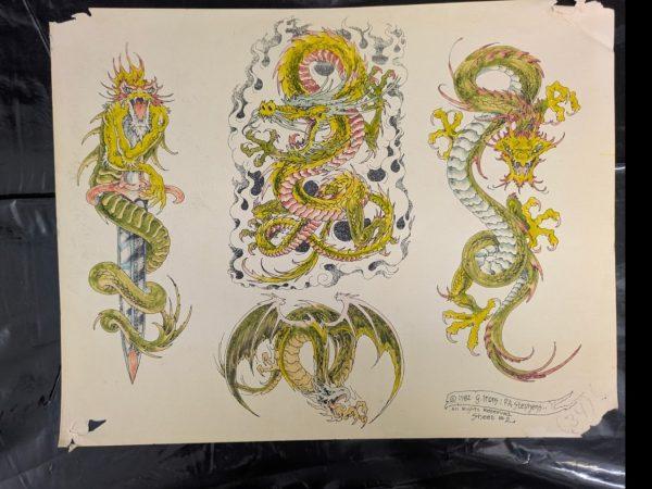 Greg Irons PA Stevens Tattoo Flash Sheet #2 1982