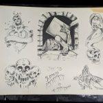 Greg Irons PG Stevens Tattoo Flash Sheet #3 1985