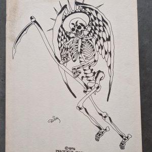 1976 Phoenix Tattoo Co Skeleton Reaper Tattoo Flash Sheet