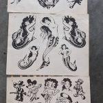 Vintage Tattoo Flash (3) Sheets Black & White