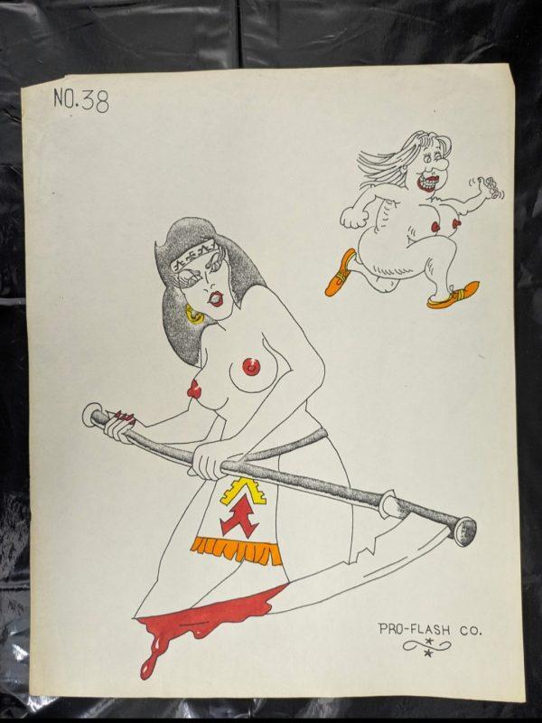 Vintage Tattoo Flash Sheets  (4) Pro Flash Co. 1970`s - Image 5
