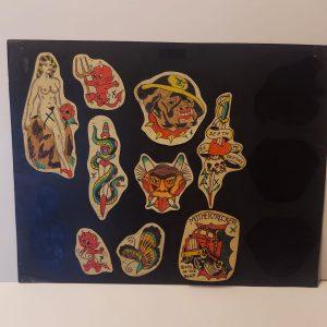 Vintage Hand Colored Tattoo Flash Cutouts 1970`s 20