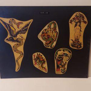 Vintage Hand Colored Tattoo Flash Cutouts 1970`s 24