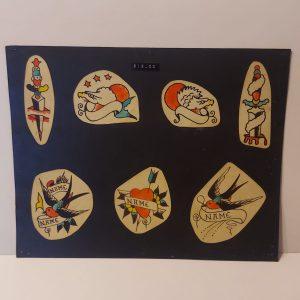 Vintage Hand Colored Tattoo Flash Cutouts 1970`s 27