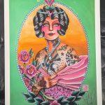 Aaron Bell Tattoo Flash 2012 Tattooed Lady Print