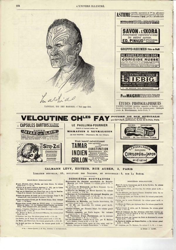 Antique Newspaper 1890 Maori Chief Tawhiao - Image 4