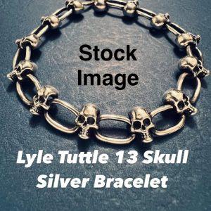 Lyle Tuttle 1984 13 Skulls Silver Bracelet