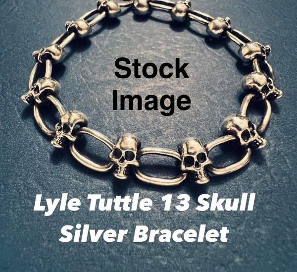 Lyle Tuttle 1984 13 Skulls Silver Bracelet