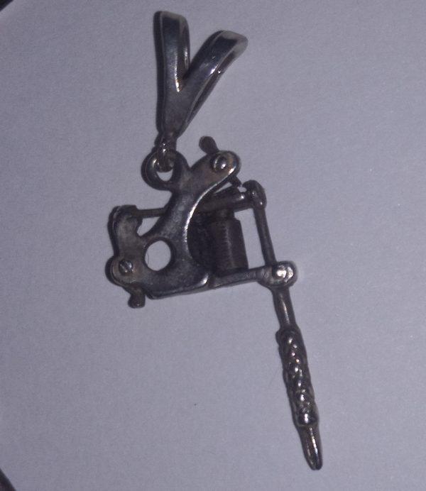 Spaulding & Rogers Silver Tattoo Machine Pendant 1980‘s