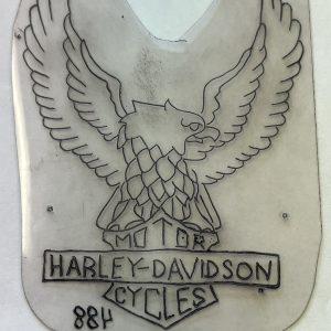 Vintage Acetate Tattoo Stencil- Harley Davidson Tattoo Design #488