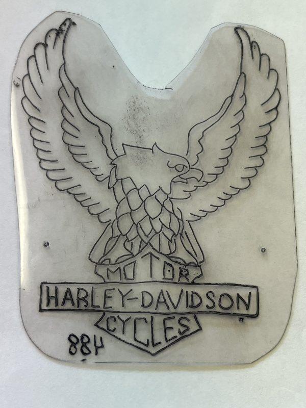 Vintage Acetate Tattoo Stencil- Harley Davidson Tattoo Design #488