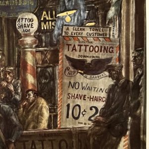 Tattoo, Haircut, and Shave by Reginald Marsh 1932