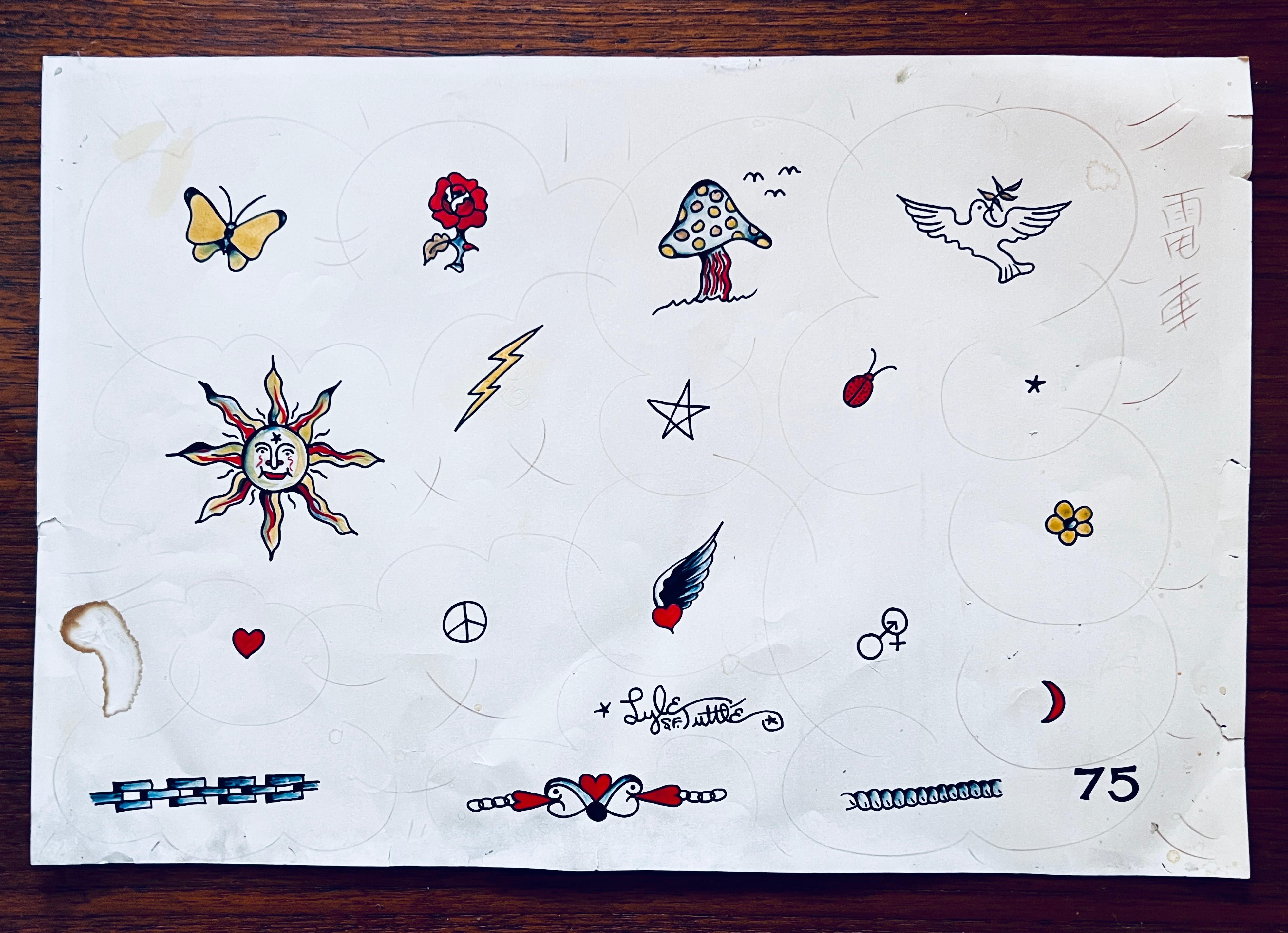 Original LYLE TUTTLE Tattoo Flash 1960‘s